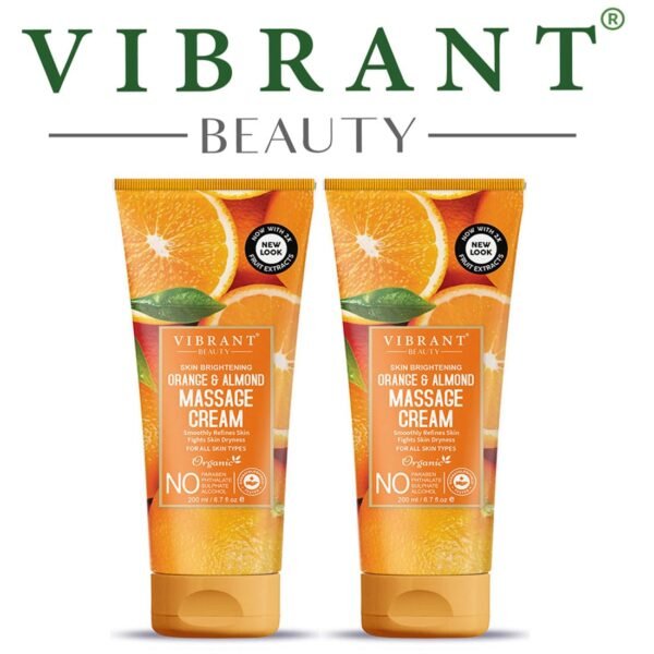 Vibrant Beauty Orange & Almond Massage Cream (200ml) Combo Pack