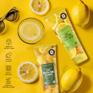 Vibrant Beauty Lemon Face Wash & Revitalising Cleanser (200ml) Combo Pack
