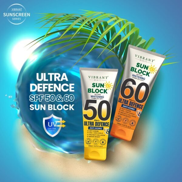 Vibrant Beauty Sunblock SPF-60 & SPF-60 (150ml) Combo Pack