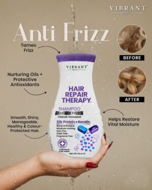 Vibrant Beauty Hair Repair Therapy Shampoo For Anti-Frizz (Silk Protein + Keratin) (400ml)