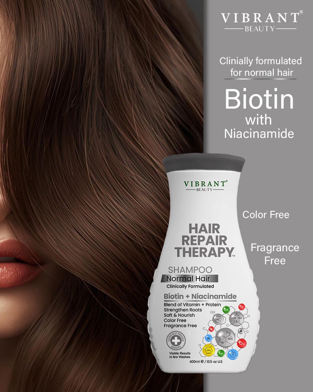 Vibrant Beauty Hair Repair Therapy Shampoo Normal Hair Biotin + Niacinamide (400ml)