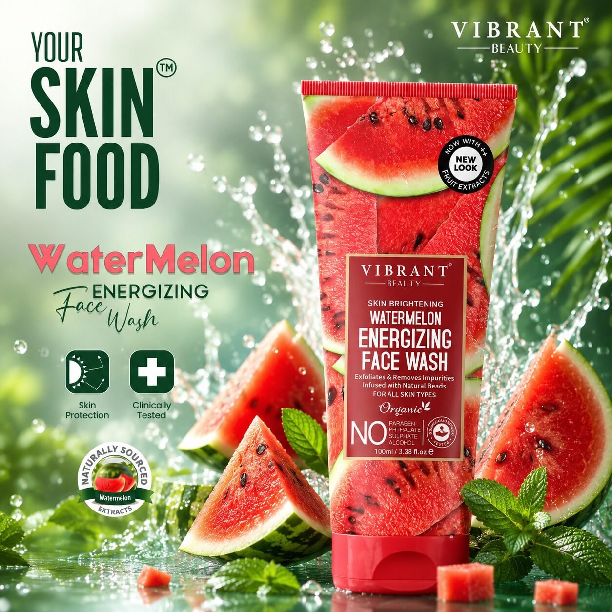 Vibrant Beauty Water Melon Energizing Face Wash (100ml)